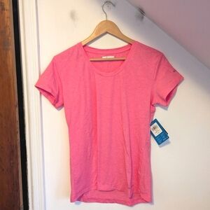 COLUMBIA Women's Pink Omnishade Hiking Short Sleeve Activewear Top NEW Size S